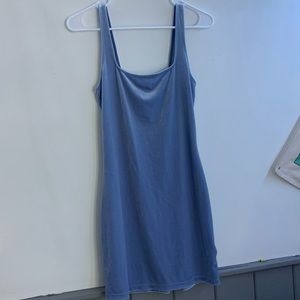 Velvet blue midi dress